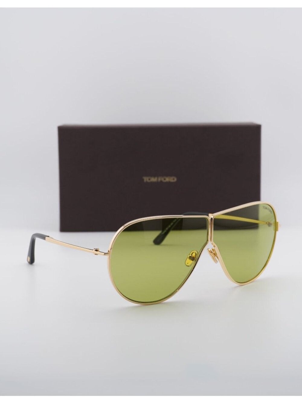 Tom Ford Keating FT1158 30N Shield Sunglasses - Gold / Green